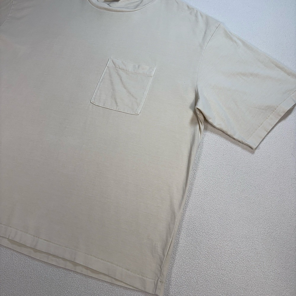 Elwood Vintage-Inspired Single Stitch T-Shirt Men's L Off-White Organic Cotton - Picture 7 of 16